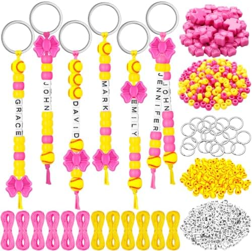 Landical 584 Pcs Softball Keychain Making Kit DIY Softball Name Beads Craft by Landical