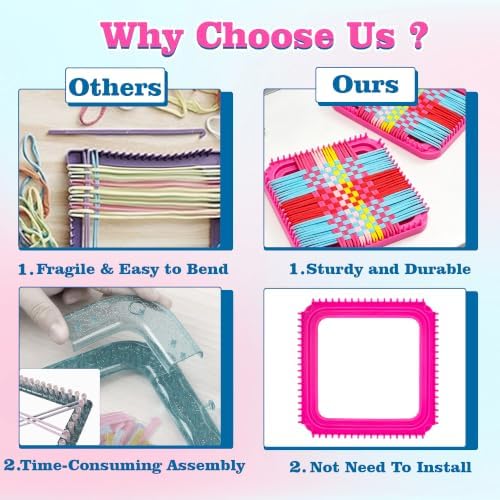 270 Pcs Weaving Loom Kit for Kids,DIY Arts & Crafts Kit with 9 Color Loops - Image 3