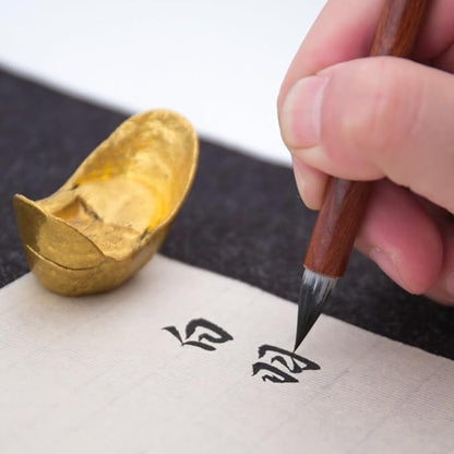 Qi Ming Wen Fang Chinese Calligraphy Brush, Weasel Hair Chinese Brush set, Writing Sumi Brush Pen, Ink Brush for 1-3.5cm Small Regular Script, Running Script, Cursive or Japanese Kanji. QingYu 1pc