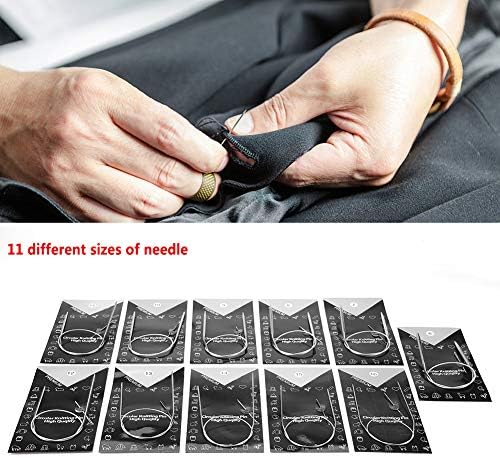 11Pcs Circular Knitting Needles Set, Stainless Steel Weave Needles for Beginners Experienced Crochet Lovers 5mm 4.75mm 4.5mm 4mm 3.5mm 3mm 2.5mm 2.25mm 2mm 1.75mm 1.5mm(43cm) - Image 3