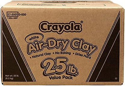 Crayola Air Dry Clay for Kids - White, 25lbs, Teacher Wishlist Supplies, Classroom Must Haves, Bulk Modeling Clay for Kids, No Bake, Sculpting & Molding Material - Image 2