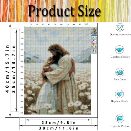 Tiwabb Jesus Religion Stamped Cross Stitch Kits for Adults Beginners - Image 4