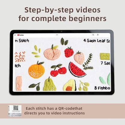 Herdiese Embroidery Kit for Beginners with 33-Stitch Practice Samplers - Image 3