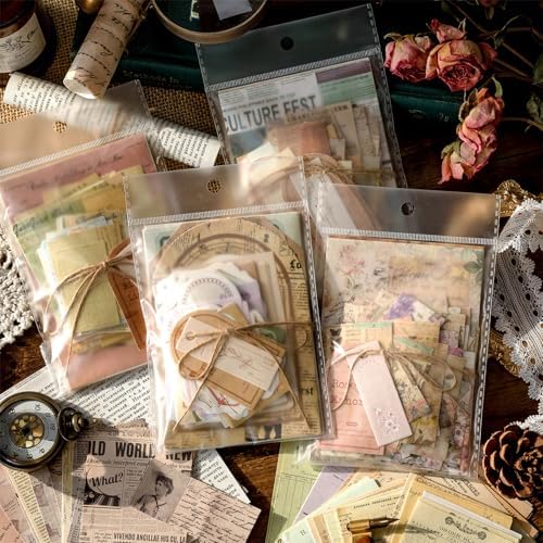 400PCS Vintage Scrapbook Paper Junk Journal Kit Aesthetic Decorative Paper - Image 7