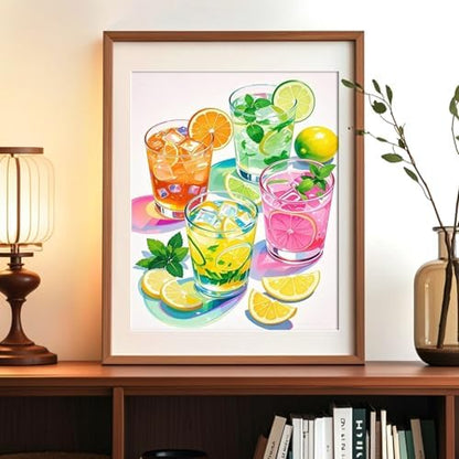 Qaisxoty Paint by Numbers Kit for Adults Beginner, Rolled Canvas Drinks Adult Paint by Number with Box, Brushes, Acrylic Paints, Painting by Numbers Gift, Home Decor - 12”x16” - Image 2