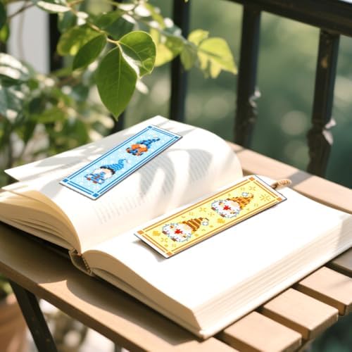 FREEBLOSS 6 Set Cross Stitch Bookmark Kit 8x2.4''11CT St. Patrick Gnome - Image 6