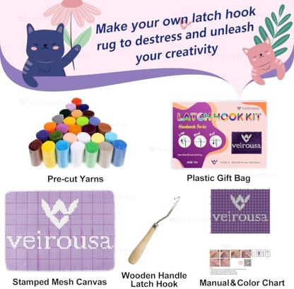 Love & Peace Bus Latch Hook Rug Kits for Adults Beginners 20" X 15" - Image 3