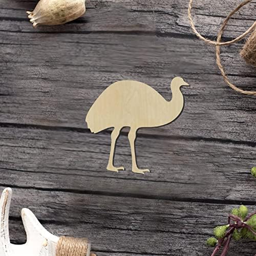 Emu Wood Craft Unfinished Wooden Cutout Art DIY Wooden Signs Inspirational Wall Plaque Vintage Wood Home Wall Decor for Home Room Office Garden Kitchen - Image 3