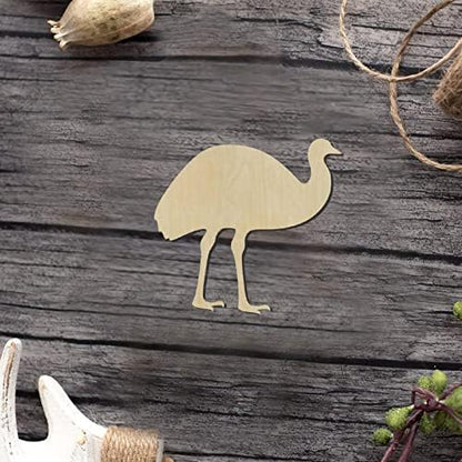 Emu Wood Craft Unfinished Wooden Cutout Art DIY Wooden Signs Inspirational Wall Plaque Vintage Wood Home Wall Decor for Home Room Office Garden Kitchen - Image 3