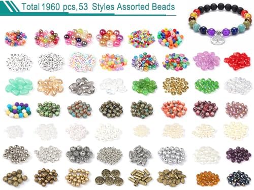 YUGDRUZY Jewelry Making Supplies Kit, 2592 pcs Bracelet Making Kits, Repair Tool with Jewelry Pliers, Jump Rings, Beads, Wire,Craft DIY Gifts - Image 3