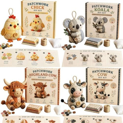 Patchwork Mouse DIY Sewing Kit for Adults & Beginners (Koala) - Image 6