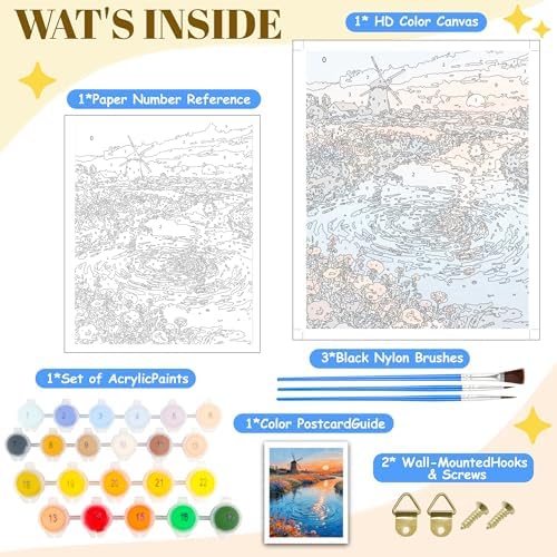 NKVNKV Paint by Numbers Kit for Adults Beginners, Mountain Adult Paint by Numbers on 20" Lx16 W Canvas for Painting Kits for Adults in Colorful Box，for Gift Home Wall Decor Without Frame - Image 4