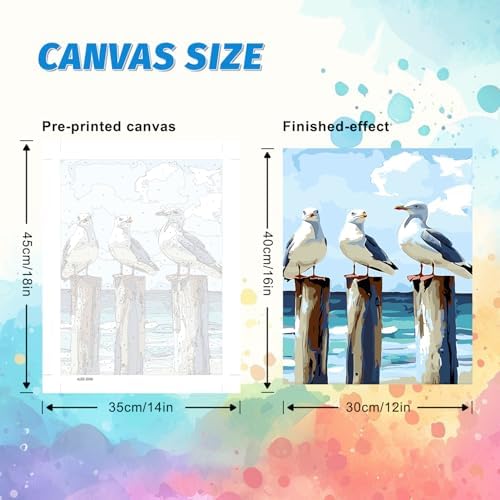 PHANTASYART 3 Pack Beach Paint by Numbers Kit for Adults 12x16inch - Image 5