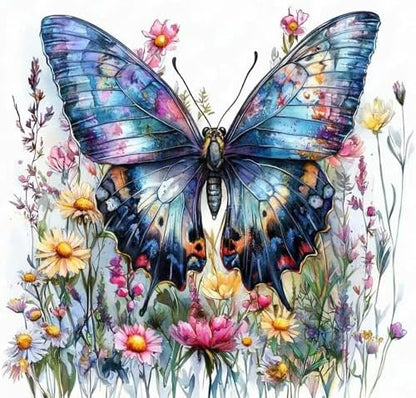 TCDZMYGS Butterfly Paint by Numbers Kit for Adults Beginner,Wild Flowers Adult Paint by Number Kits on Canvas Without Frame,DIY Acrylic Oil Painting by Numbers Kits for Home Wall Decor 16x16 inch by TCDZMYGS