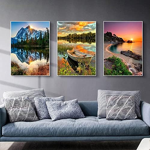 AOSGEDY 6 Pack Paint by Numbers for Adults Kids Beginner, Adult DIY Landscape Oil Painting for Home Wall Decor 12X16 Inch - Image 5