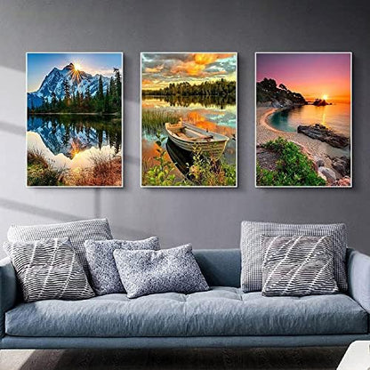 AOSGEDY 6 Pack Paint by Numbers for Adults Kids Beginner, Adult DIY Landscape Oil Painting for Home Wall Decor 12X16 Inch - Image 5