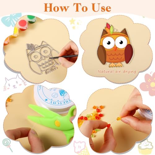 Dunzoom 30 Set Fall Craft Kits Thanksgiving Suncatchers Kits Autumn Pumpkin Maple Leaves DIY Craft Make Your Own Suncatcher Paint Ornaments for Thanksgiving Art Activities - Image 3