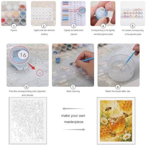 Bozfoxa Paint by Numbers Kit for Adults Beginner Honey Bee Garden - Image 3
