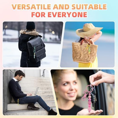 24 Pcs Beadable Keychains Bars bulk - 12 Candy DIY Metal Beaded Keychain Making Kit + 12 Bags Included, Bead Keychain Supplies,Blank Key Chain, Perfect for Women, Men, Mother's Day, Birthday Gift - Image 6