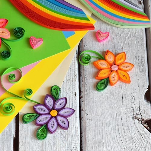 PATIKIL 60pcs Metallic Quilling Strips Paper 3mm(1/8") x 54cm Origami Paper Quilling Kits for Adults Beginner Art DIY Craft Christmas, White - Image 5