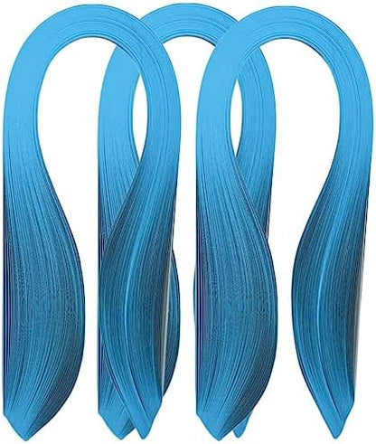 ODETOJOY Quilling Paper Strips Sea Blue 3mm 5mm 10mm Quill Strip Azure Blue Rolled Paper Filigree Strip Sky Blue Curled Scroll Coil Paper Strip - 21inch Length (3mm/5mm/10mm Set) by ODETOJOY