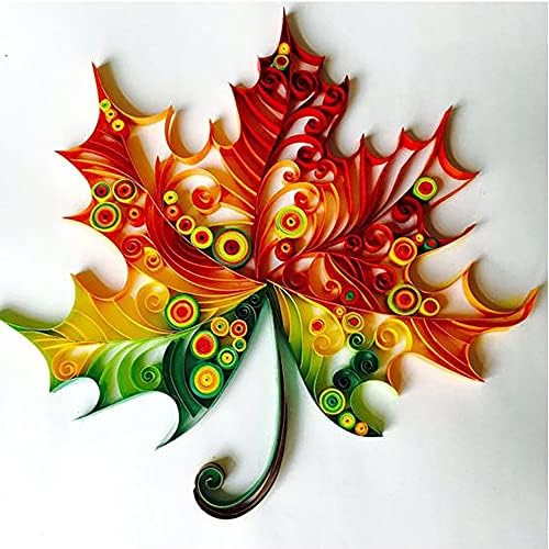 Maple Leaves Paper Quilling Kit Paper Quilling Adult Craft Great for DIY Craft Workshop,Home Decoration, Birthday Gift,Adult Friend interaction.It's Suitable for Adult and Craftsmen.Creative Stress. by MerainMe