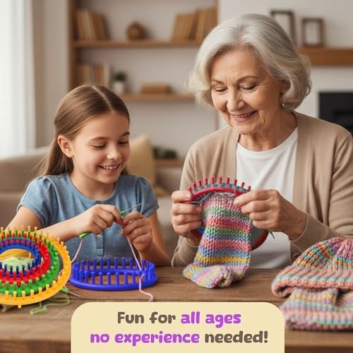 Olikraft Knitting Loom Kit for Beginners, 4 Round and 2 Rectangular Looms - Image 6