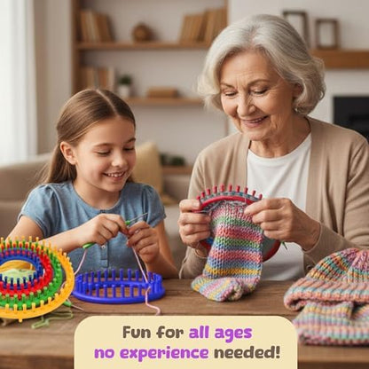 Olikraft Knitting Loom Kit for Beginners, 4 Round and 2 Rectangular Looms - Image 6