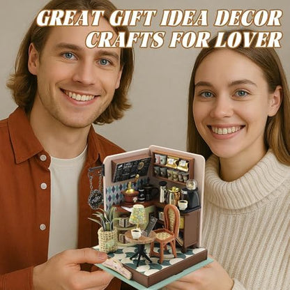 Kisoy DIY Miniature House Kit, Tiny House Building Kit with Furniture and LED Light for Adults and Teens, DIY Mini House Craft Kit, Decorations/Gifts for Family and Friends (Meet Cafe) - Image 5