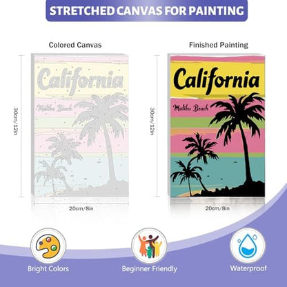 Framed Paint by Numbers Kit for Adults Beginner & Kids Ages 8-12, Beach Easy Paint by Numbers Canvas with Frame, without Easel, DIY Acrylic Number Painting for Adults for Home Decor Gift 8 x 12 Inch - Image 4