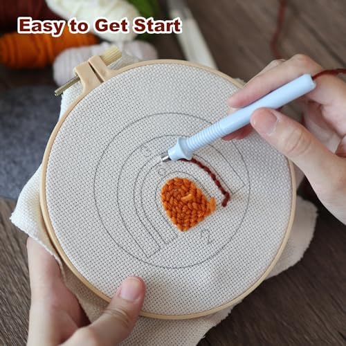 Temlum 6pcs Punch Needle Coasters Kit for Adults and Beginners(Plants) - Image 3