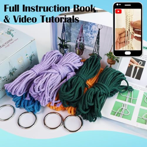 Ewparts Macrame Plant Hanger Kit with Instruction Book & Online Tutorials - Image 4