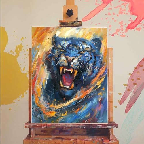 Paint by Numbers Kit for Adults Beginner, Tiger Paint by Numbers Animal, DIY Easy Acrylic Watercolor Oil Painting Kit with Brushes, Arts and Crafts for Adult for Home Wall Decor, Gifts 40x54 in F-63 - Image 3