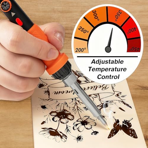 K KERNOWO Wood Burning Kit - 156Pcs All-in-One Wood Burning Tool Pen Adjustable Temperature Wood Burner Kit Crafts Gifts for Adults & Teens, Woodburning Kits for Beginner Pyrography - Image 4