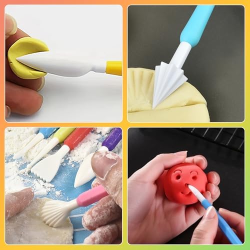 ZukoCert 9 Pcs Clay Sculpting Tools, Double-Sided Modeling Clay Tool Set & Pottery Carving Tools, Plastic Air Dry Clay Kit for Beginners and Artists, Assorted Colors for Ceramics & Crafts - Image 6