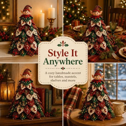 2026 New Christmas & Halloween DIY Quilted Fabric Tree Kit, 3D Layered Sewing Craft Set for Beginners, Christmas Tree Quilt Kit, Handmade Tabletop Holiday Decor, Gift for Craft Lover - Image 6