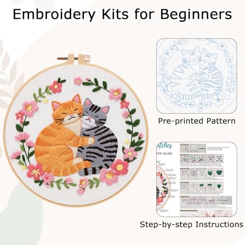 Nuberlic Cat Embroidery Kit for Beginners Adults - Image 4