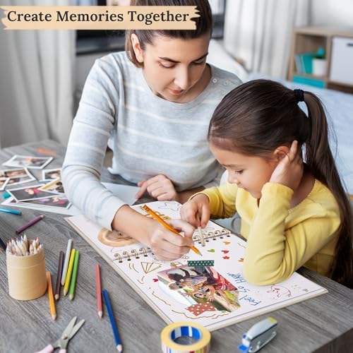 10"x10" Scrapbook Photo Album Linen Cover 40 Sheets 80 Pages White Paper - Image 4