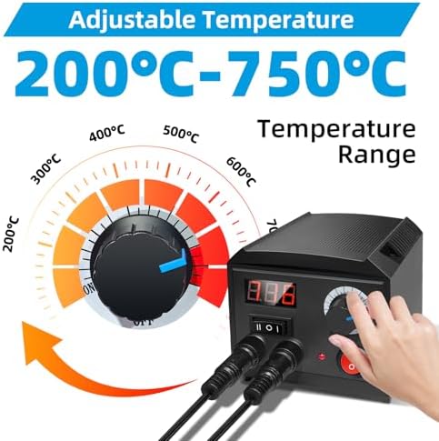 FIRElood Wood Burning Tool, Wood Burner kit Pen 200~750℃, Wood Burning kit with Digital Thermometer Temperature Adjustable Temperature, 2 pyrographic Wood Burning pens, 36 Wood Burning Pen Tips - Image 3