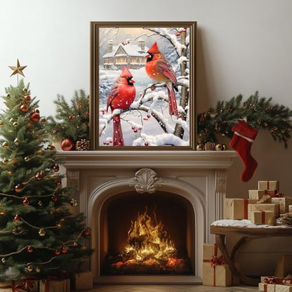 Cardinal Paint by Numbers Kit for Adults Canvas, Paint by Number Christmas - Image 2