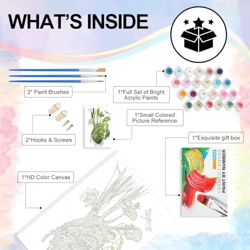 Yezavesu Framed Paint by Numbers Kit for Adults Beginner & Kids Ages 8-12, Heart Paint by Numbers with Frame, DIY Number Painting for Adults Abstract Green Plant for Home Wall Decor Gift 8X 12 inch - Image 5