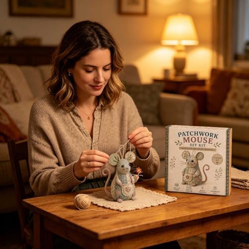 DIY Patchwork Animal Kit, Complete Handmade Sewing Set for Beginners, Create Cute Mice, Sheep, Koala, Patchwork Stitching Project for Craft Lovers (Style 1) - Image 4