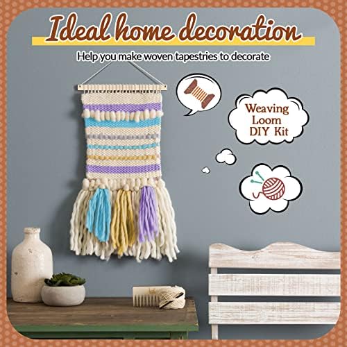 Juexica 7-piece Weaving Loom Kit for Beginners, Complete Wooden, Beige - Image 4
