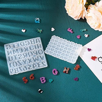 KISSITTY Letter Number Earring Silicone Molds Alphabet Number Heart Pendant Resin Casting Molds Earring Making Kit for Adults UV Resin Jewelry Crafts Arts Key Chains Necklaces - Image 7