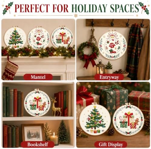 Nuberlic 3 Pack Christmas Embroidery Kit for Beginners - Image 6
