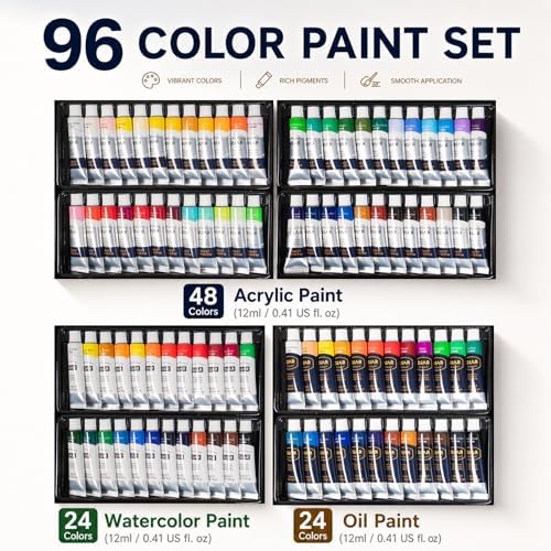 DJAR 174 Pcs All-in-One Art Painting Set with Beech Wood Easel - Image 3