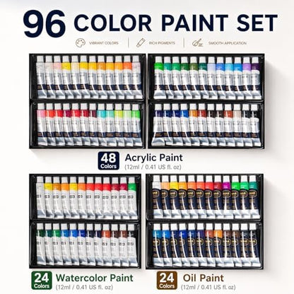 DJAR 174 Pcs All-in-One Art Painting Set with Beech Wood Easel - Image 3