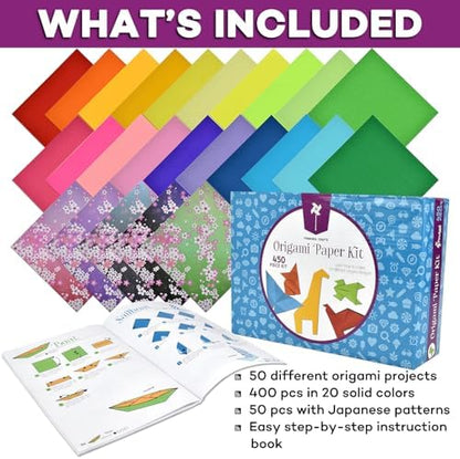 Pinwheel Crafts Origami Kit for Kids Ages 5-12 with 450 Sheets, 50 Projects - Image 5