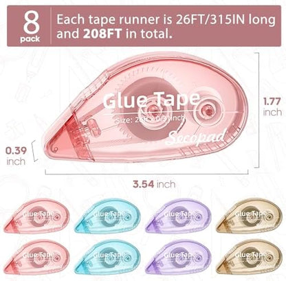 Secopad Scrapbook Tape, 8 Pack Glue Tape, Light-Colored Shell - Image 5