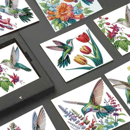 JISHSHAY 6 PCS Hummingbird Diamond Painting Greeting Cards Bird Diamond Art Birthday Cards with Envelopes Gem Art Gem Painting Mosaic Kits for Adults for Thanksgiving Birthday Anniversary Valentine - Image 4